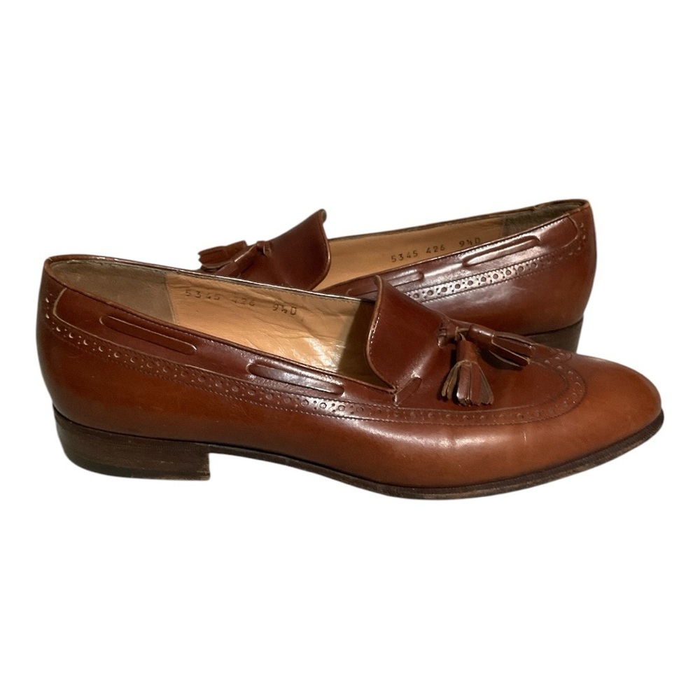 Salvatore Ferragamo Leather Tassel Wingtip Loafers Mens Size 9.5